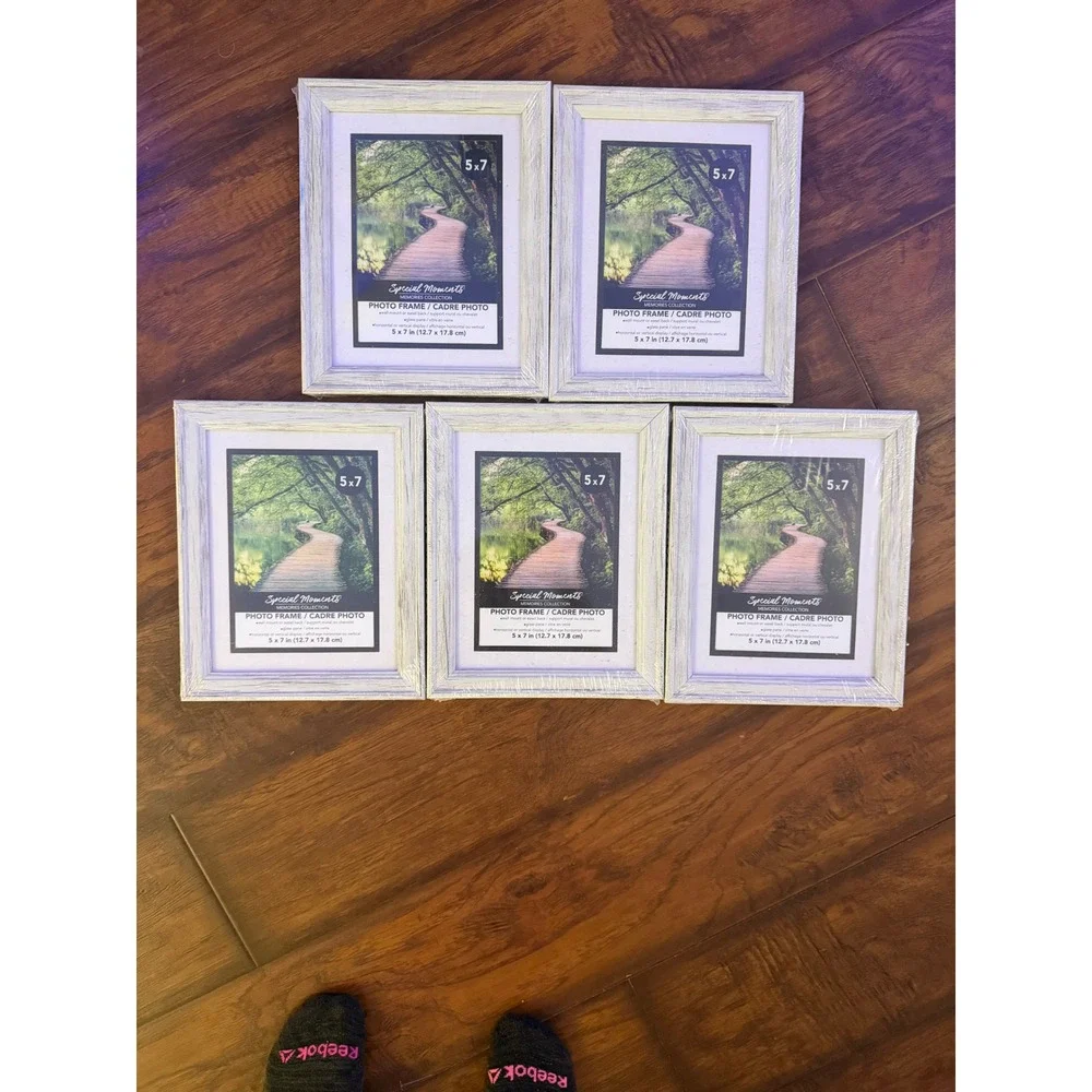 New Lot‎ of 5 Special Moments 5x7 Whitewashed Farmhouse Photo Frames Glass
